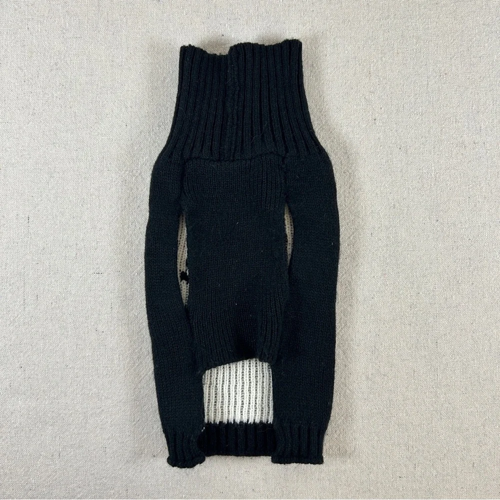 Skull & Crossbones Black & White Knit Dog Sweater